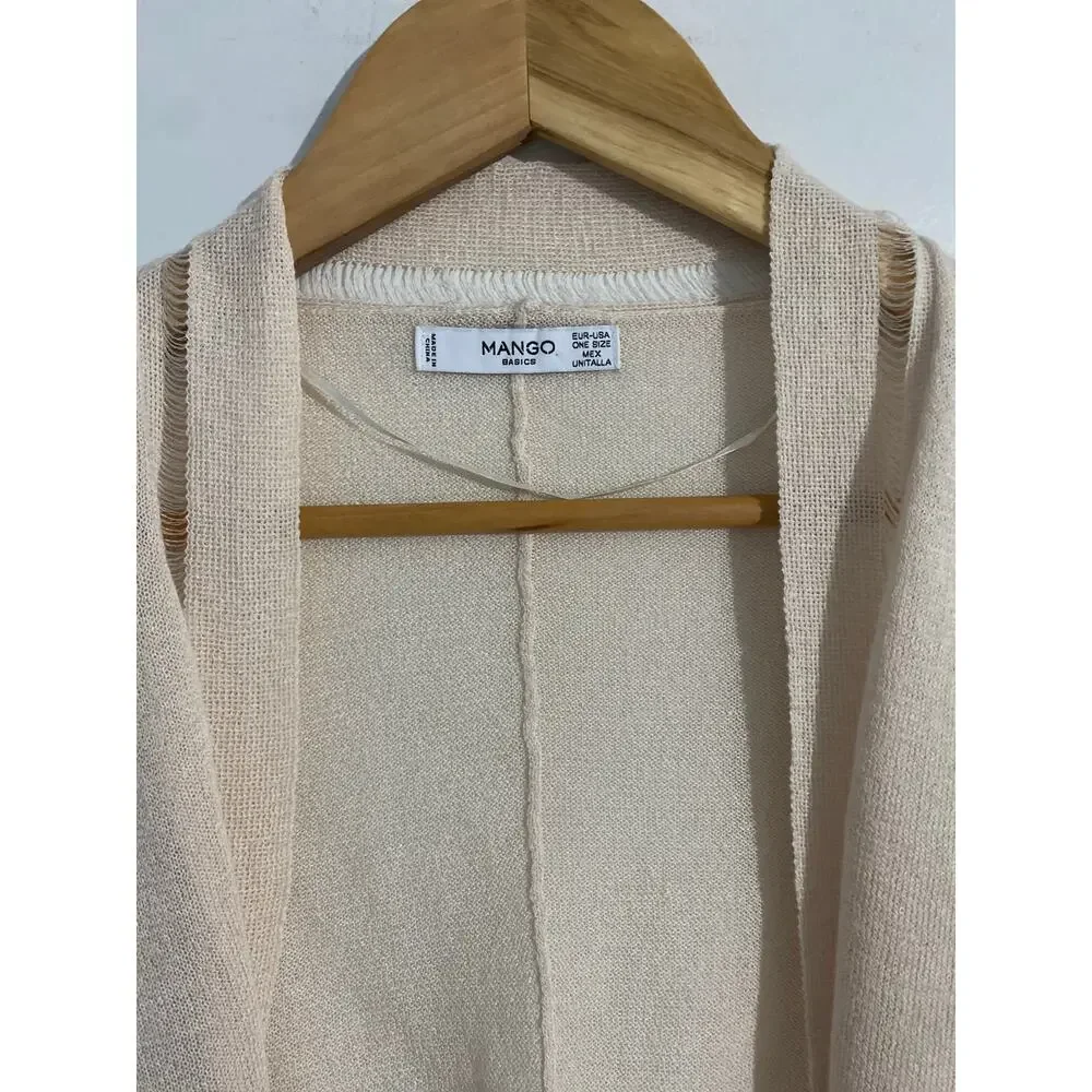 Mango kimono women’s one size beige minimalist boho beachy